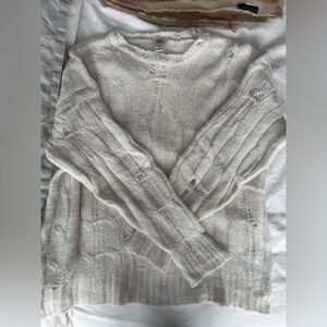 BDG Distressed Cream Sweater